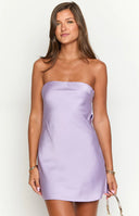Mylee Lilac Satin Strapless Mini Dress