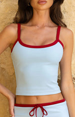 Myles Blue Strappy Tank Top Image