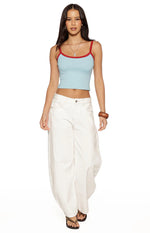 Myles Blue Strappy Tank Top Image