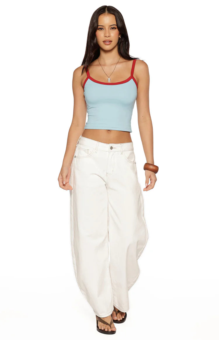 Myles Blue Strappy Tank Top