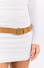 Myles White Long Sleeve Drop Shoulder Mini Dress Image