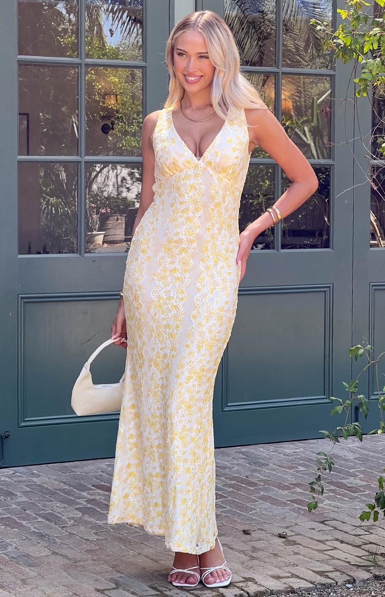 yellow dress with white lace Yellow Lace Prom Dress Spaghetti Straps Prom Dress fg4844 formalgowns