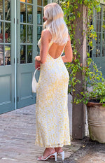 Farida Yellow Lace Maxi Dress