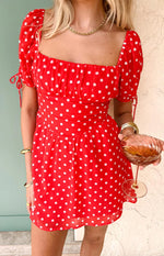 Danyal Red Polka Dot Mini Dress