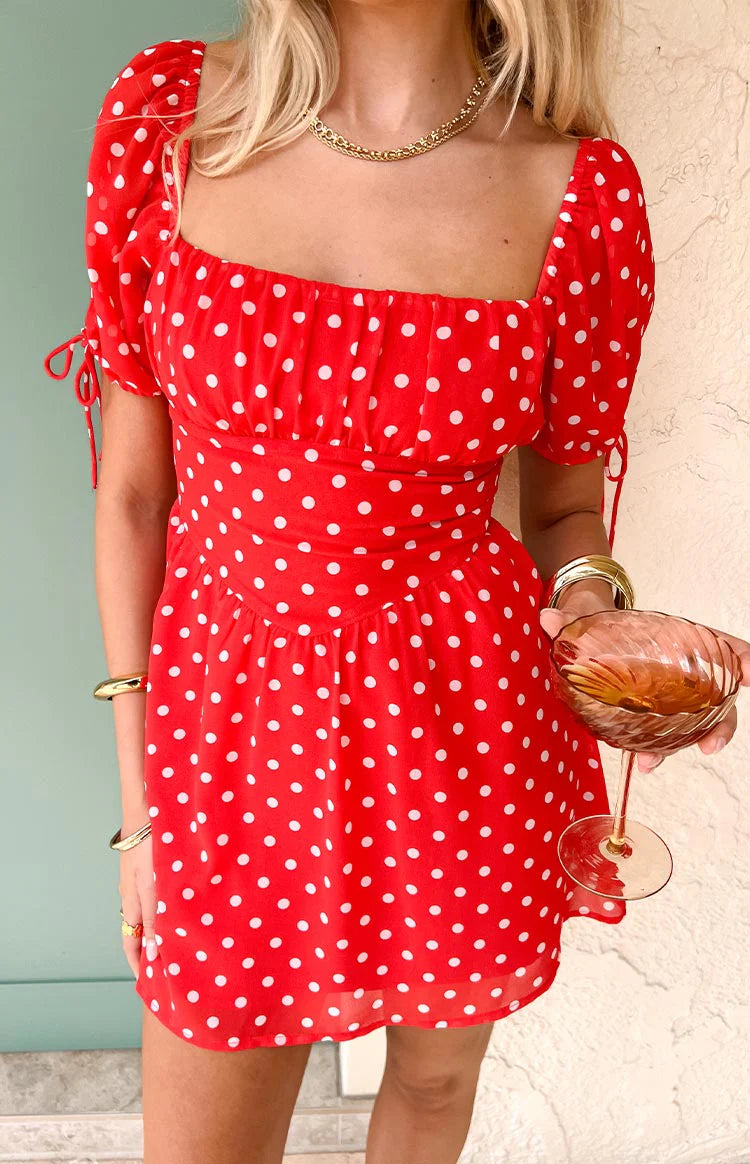 ladies red polka dot dress Black Swing Womens Summer Maxi Dress 2025 Floral Wrap V Neck Puff Short Sleeve Ruffle Beach Resort Long Dresses Features Uocefik Womens Dresses for Wedding