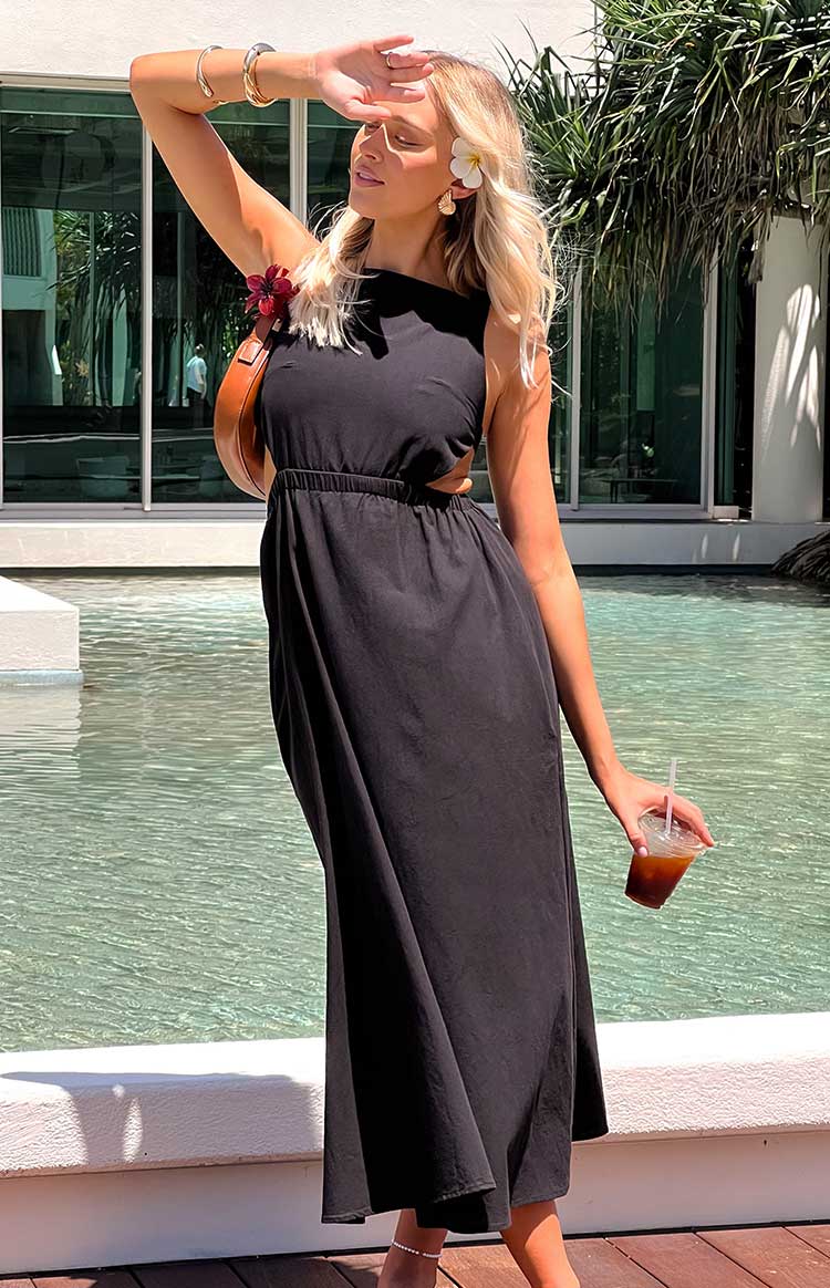 Kensie Black Backless Midi Dress - US 0 | Beginning Boutique exclusive Kensie Black Backless Midi Dress - US 0 | Beginning Boutique exclusive