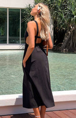 Kensie Black Backless Midi Dress