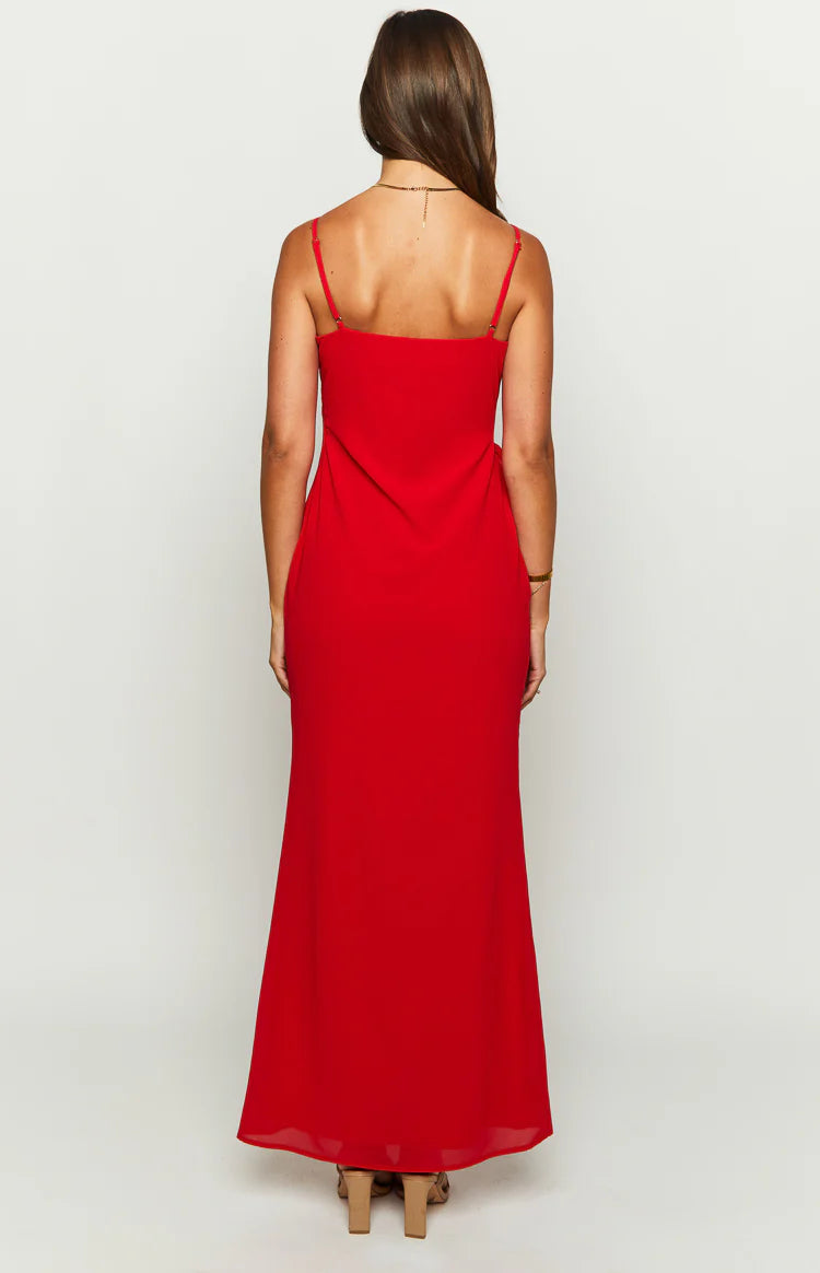 Nahanee Red Ruffle Maxi Dress - US 0 | Beginning Boutique exclusive Nahanee Red Ruffle Maxi Dress - US 0 | Beginning Boutique exclusive