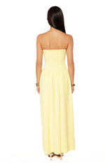 Nate Yellow Strapless Formal Maxi Dress Image
