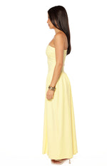 Nate Yellow Strapless Formal Maxi Dress Image