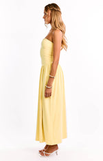 Nate Yellow Strapless Formal Maxi Dress Image