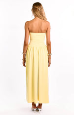 Nate Yellow Strapless Formal Maxi Dress Image
