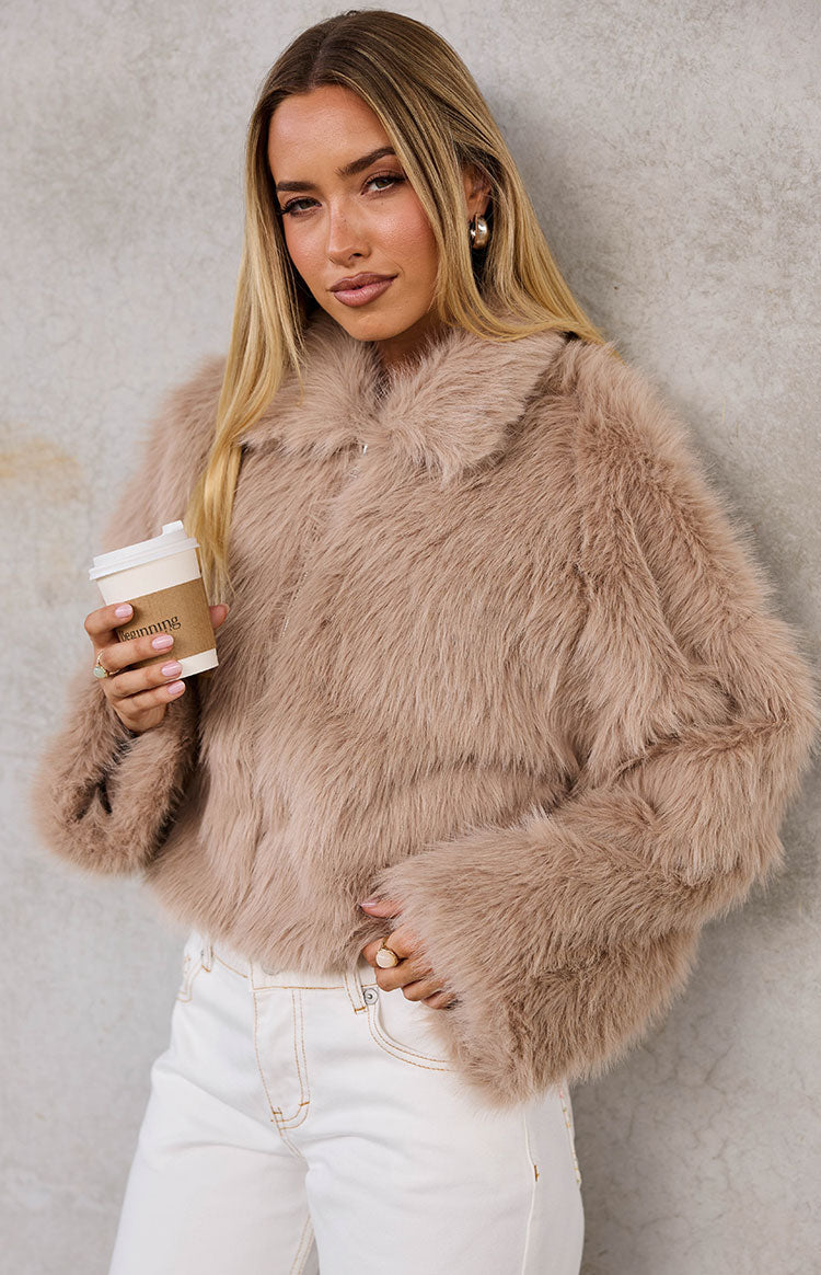 Nero Light Brown Faux Fur Jacket Image