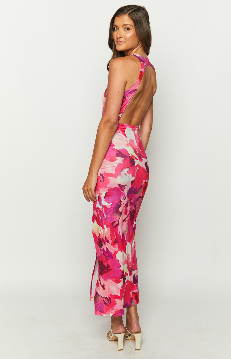 New News Pink Print Maxi Dress Image