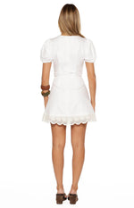 Nico White Broderie Trim Mini Dress