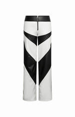 Night Rider PU White Contrast Pants