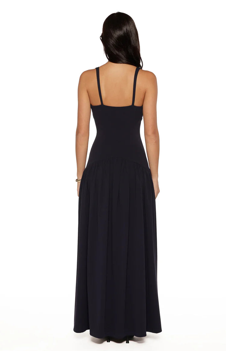 Novi Navy Drop Waist Crepe Maxi Dress | Beginning Boutique US Novi Navy Drop Waist Crepe Maxi Dress | Beginning Boutique US