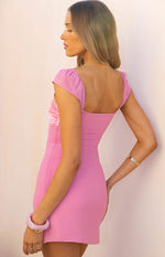 Nusa Pink Cap Sleeve Mini Dress Image