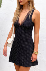 Oblivion Black Polka Dot Mini Dress Image