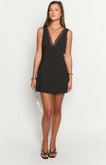 Oblivion Black Polka Dot Mini Dress Image