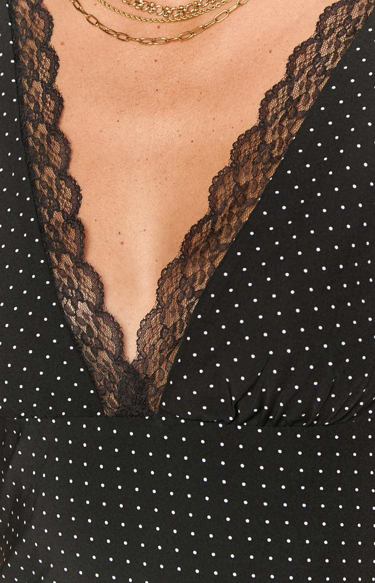 black gold polka dot dress Oblivion Mini - US 2 collection-date-night collection-summerdresses Off the Shoulder Black Color:2 Magic line hem