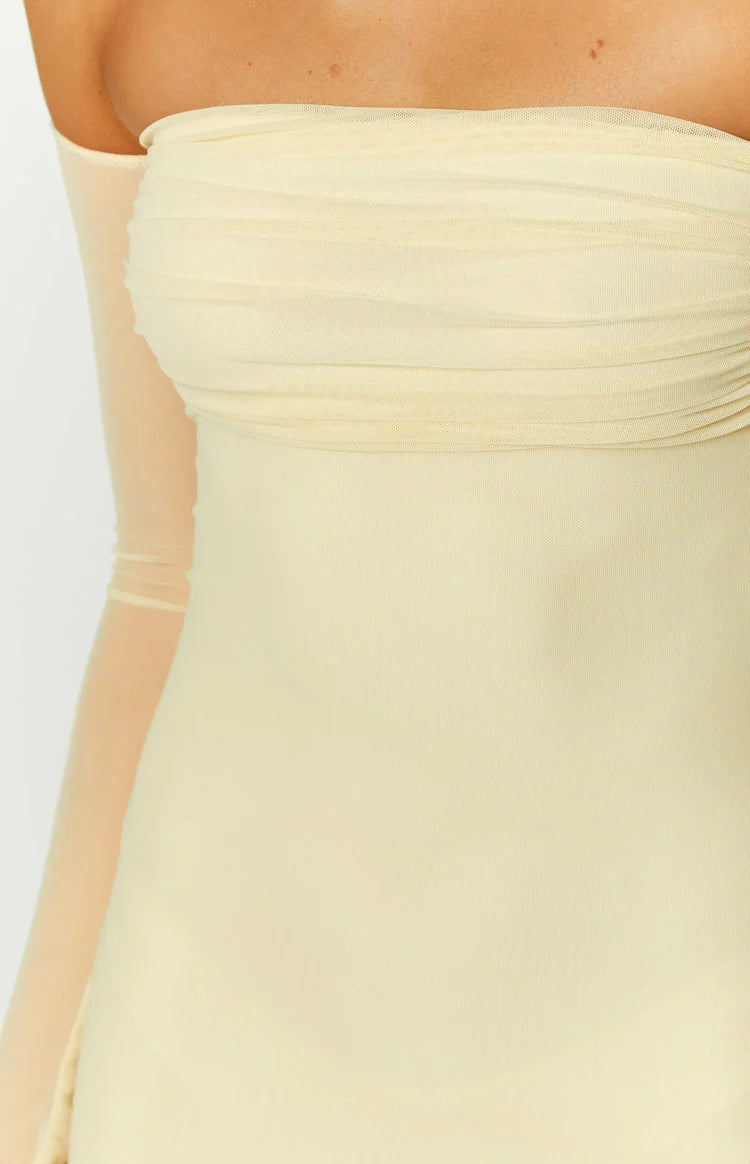Odette Cream Long Sleeve Formal Maxi Dress - US 16 | Beginning Boutique Exclusive Odette Cream Long Sleeve Formal Maxi Dress - US 16 | Beginning Boutique Exclusive