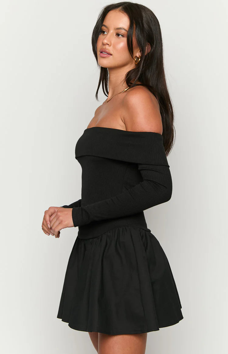 One Dance Black Long Sleeve Mini Dress - US 0 | Beginning Boutique exclusive One Dance Black Long Sleeve Mini Dress - US 0 | Beginning Boutique exclusive