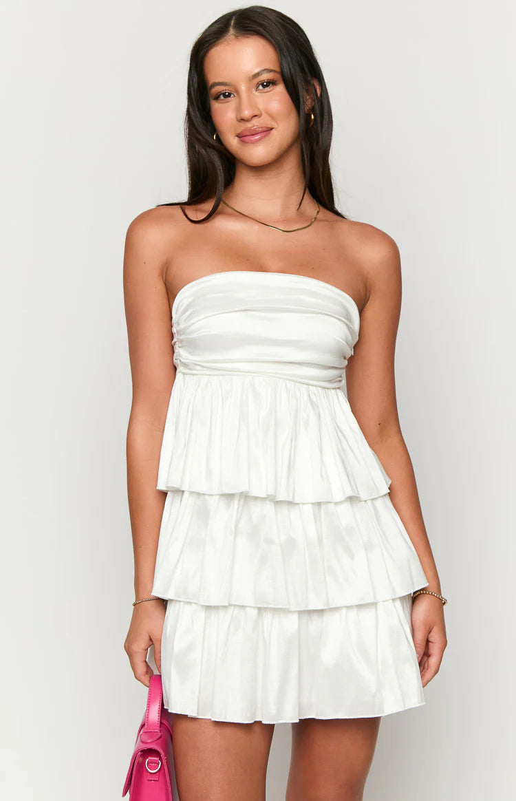 One Wish White Strapless Mini Dress - 18