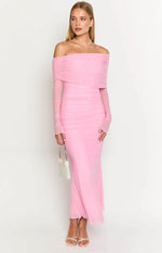 Opal Pink Long Sleeve Maxi Dress