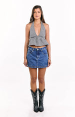 Opolo Black Gingham Crop Top