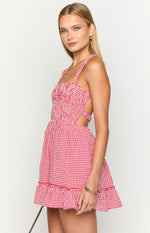Oppolo Red Gingham Mini Dress Image
