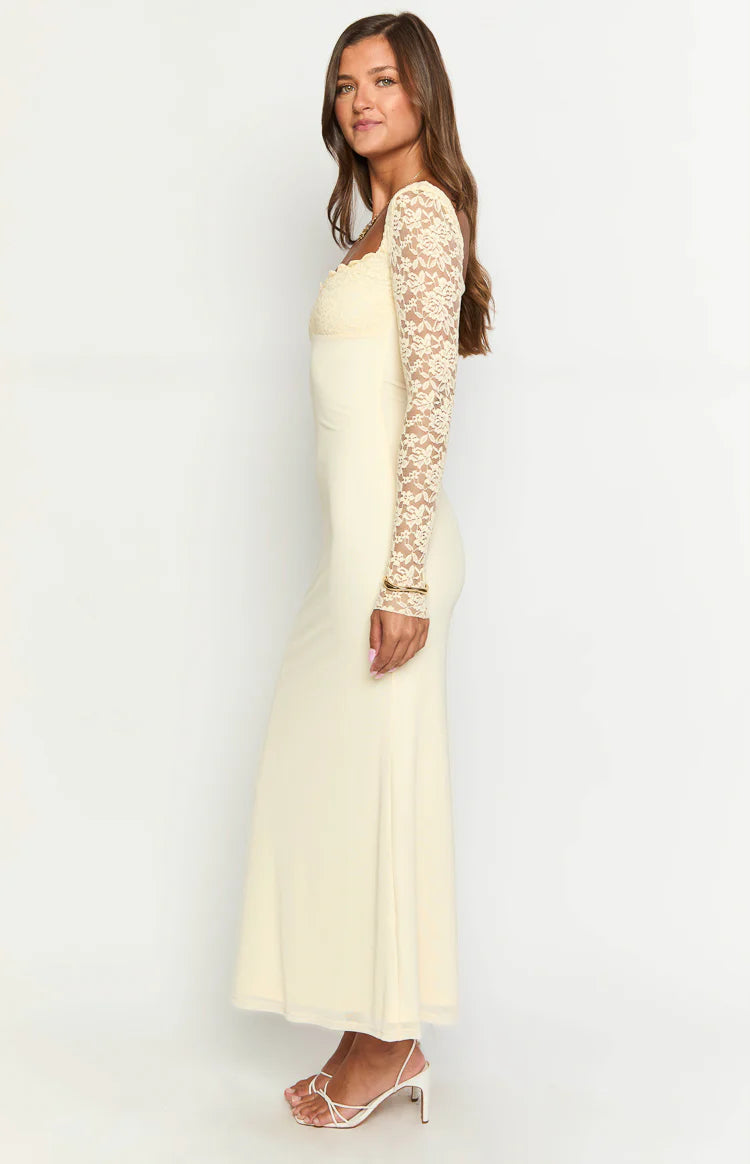 chinese dress ladies Orlanda Cream Maxi Dress