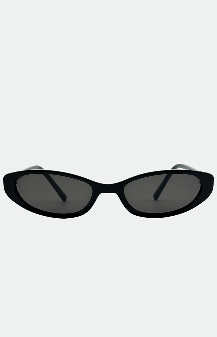 Otra Eyewear LULU Black Thin Cat Eye Sunglasses Image