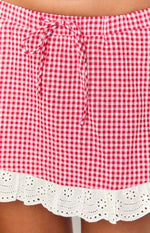 Ottilie Red Gingham Mini Skirt