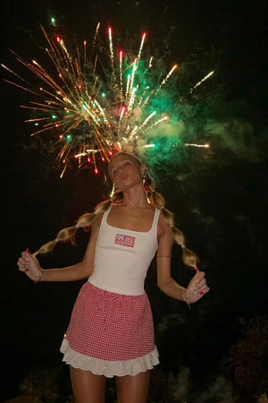 Ottilie Red Gingham Mini Skirt