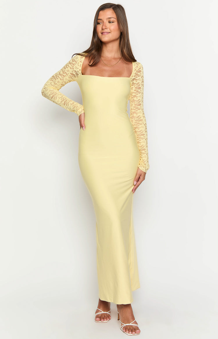 Paityn Yellow Lace Maxi Dress | Beginning Boutique US