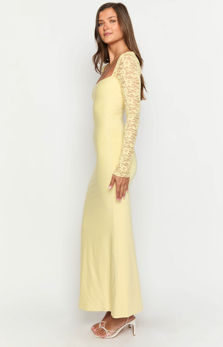 Paityn Yellow Lace Maxi Dress | Beginning Boutique US