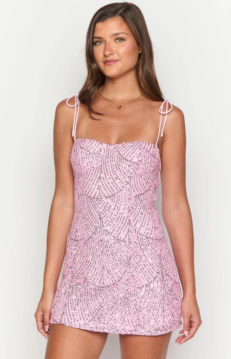 Penny Lane Pink Sequin Mini Dress - US 14 | Beginning Boutique exclusive Penny Lane Pink Sequin Mini Dress - US 14 | Beginning Boutique exclusive