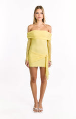 Paige Yellow Off The Shoulder Mini Dress