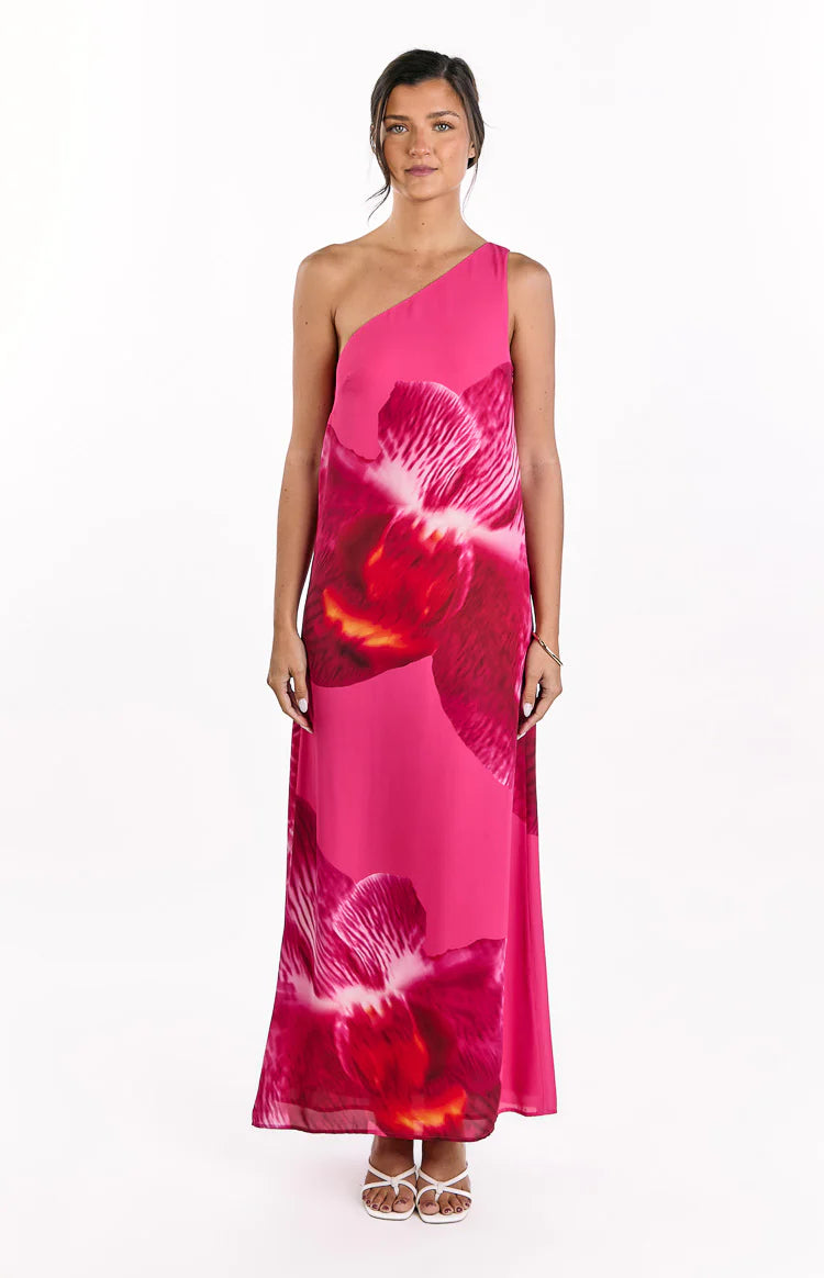 Paisleigh Pink Orchid One Shoulder Maxi Dress - 4