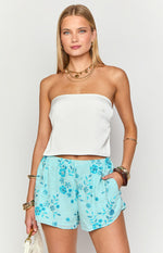 Paros Blue Beaded Mini Shorts Image