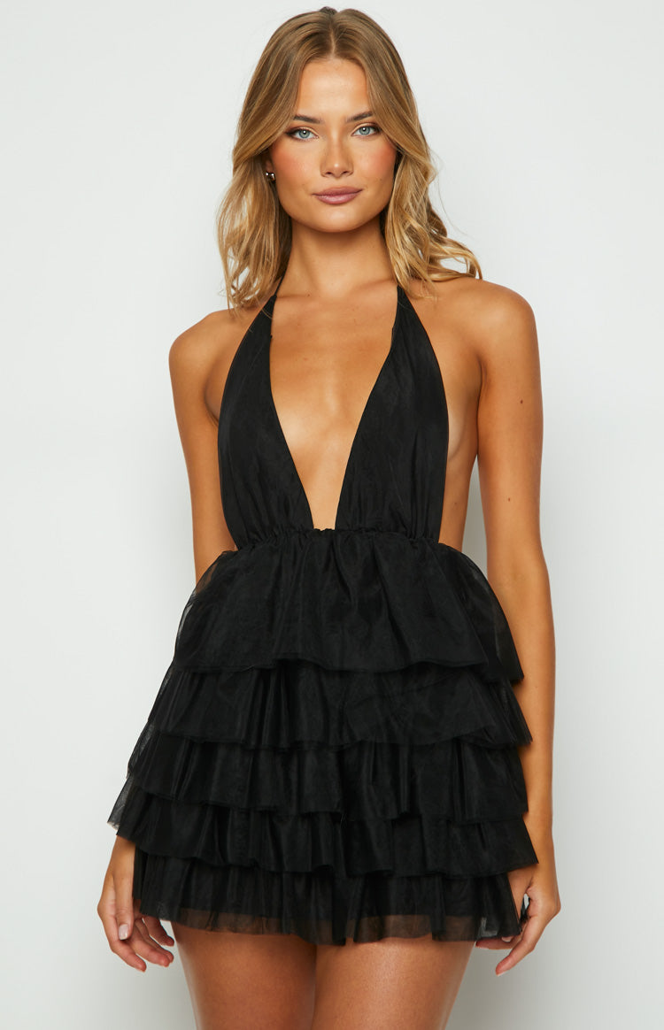 Party Favour Black Mini Dress Image