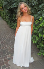 Patsy White Satin Maxi Dress
