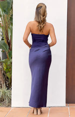 Payge Navy Satin Skirt Maxi Dress