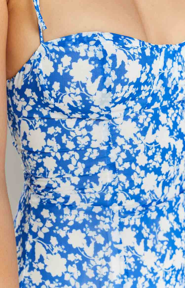 Penny Lane Blue Floral Print Mini Dress - US 12 | Beginning Boutique Exclusive Penny Lane Blue Floral Print Mini Dress - US 12 | Beginning Boutique Exclusive