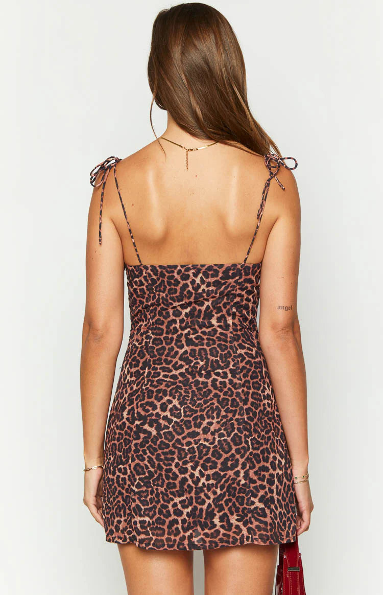 Penny Lane Leopard Print Mini Dress - US 16 Penny Lane Leopard Print Mini Dress - US 16