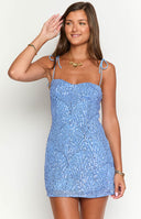 Penny Lane Light Blue Sequin Mini Dress - US 4 | Beginning Boutique Exclusive Penny Lane Light Blue Sequin Mini Dress - US 4 | Beginning Boutique Exclusive