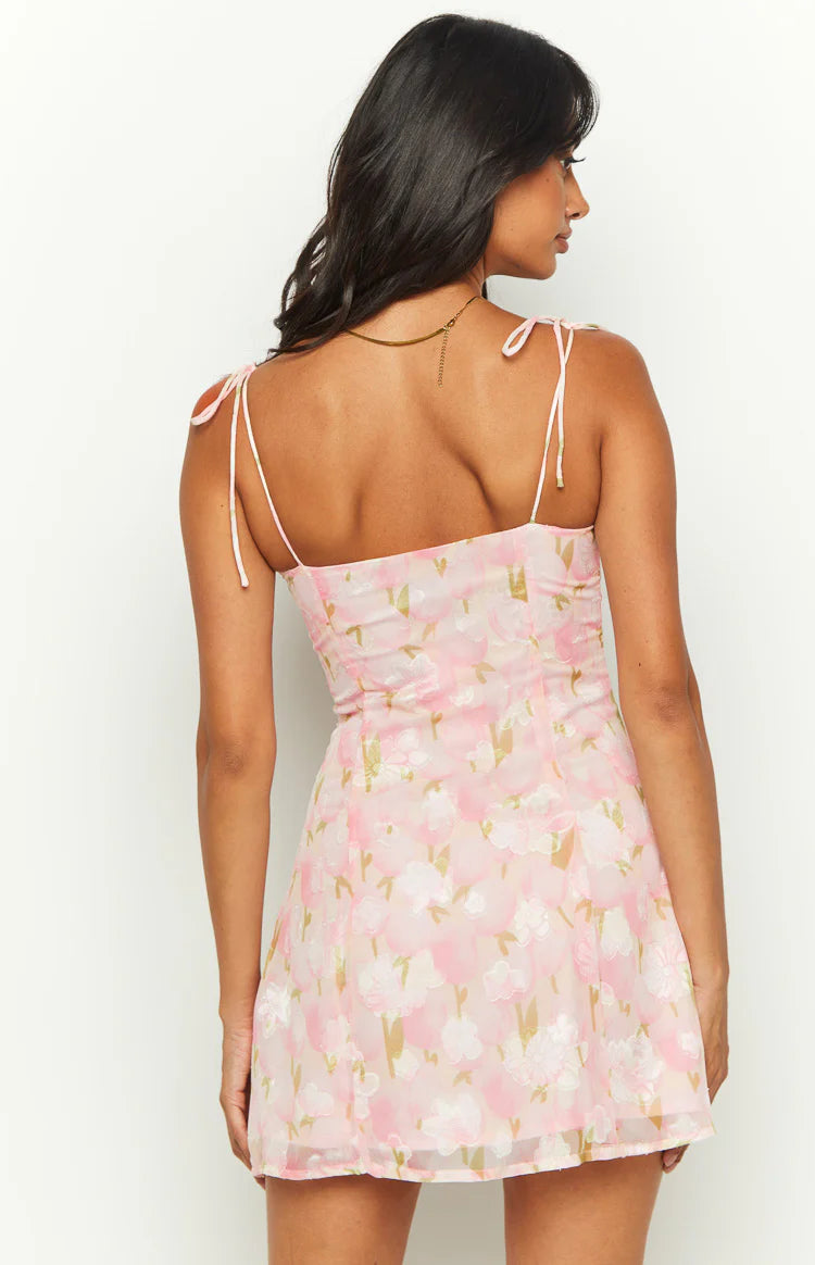 heavenly drift floral mini dress pink Fortunate One