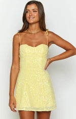 Penny Lane Yellow Sequin Mini Dress - US 8 | Beginning Boutique Exclusive Penny Lane Yellow Sequin Mini Dress - US 8 | Beginning Boutique Exclusive