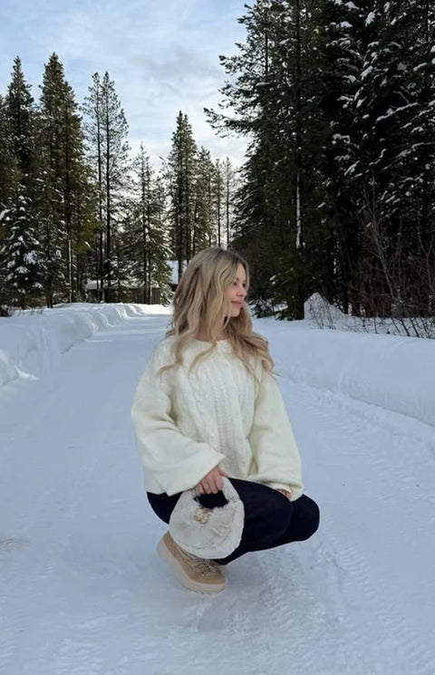 Percy Cream Cable Knit Cardigan | Beginning Boutique US
